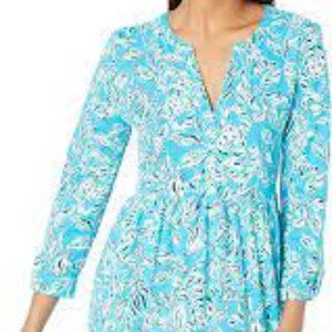 NWT Loran Turquoise Oasis Otta Line Dress Lilly Pulitzer size Small